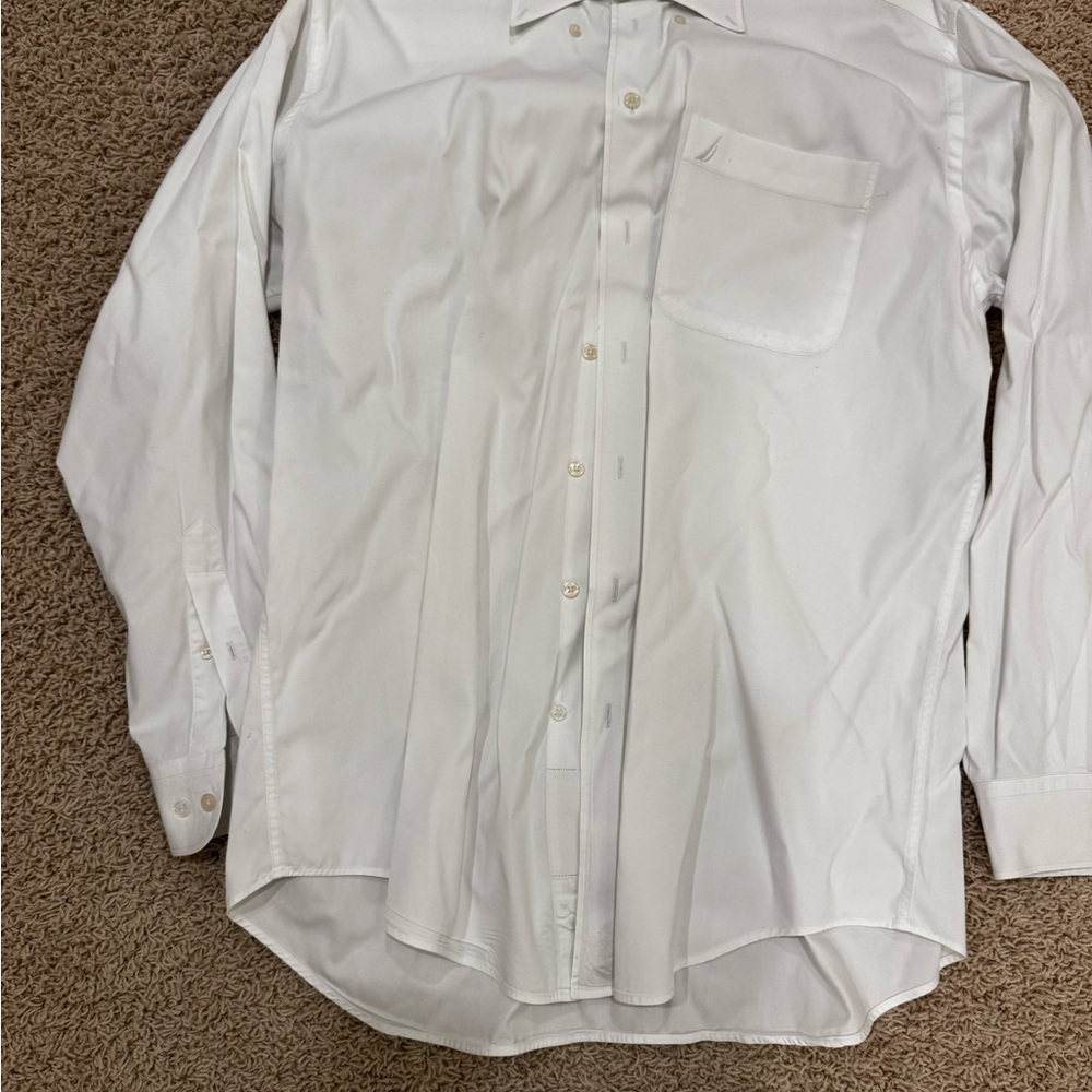 Nautica White Dress Shirt Classic Formal Attire